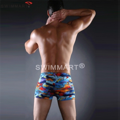 Hot Sales Cool Print Elastic Band adjustable ties man Swimming suits Large Male Plus size XXXL