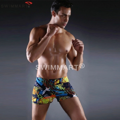 Vintage Allover-Prints Elastic Band and ties Big Female Large Men swimwear Plus size Swimming shorts