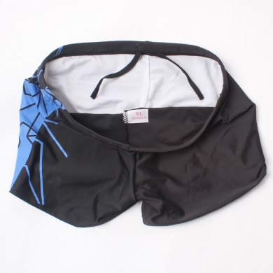 Left Black Right Dark Grey Geometric Imprint Fully lined Elastic adjustable tie Excellent Quality Swimwear for men