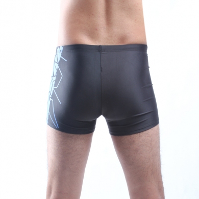 Left Black Right Dark Grey Geometric Imprint Fully lined Elastic adjustable tie Excellent Quality Swimwear for men