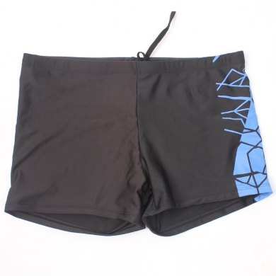 Left Black Right Dark Grey Geometric Imprint Fully lined Elastic adjustable tie Excellent Quality Swimwear for men