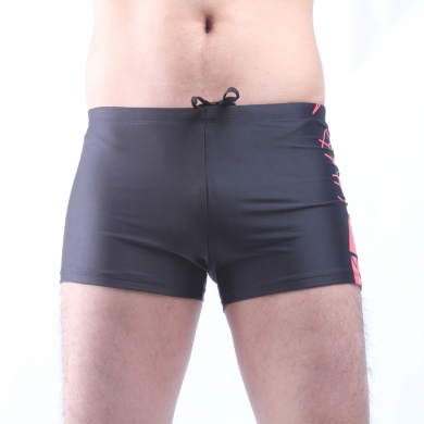Left Black Right Dark Grey Geometric Imprint Men Swim Trunk Fully lined High Quality Swimming shorts