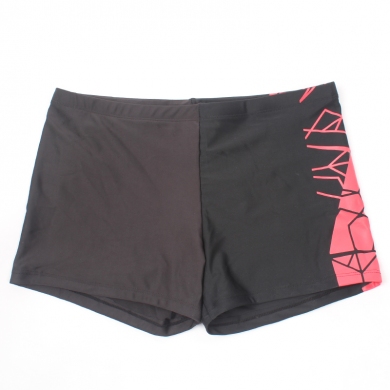 Left Black Right Dark Grey Geometric Imprint Men Swim Trunk Fully lined High Quality Swimming shorts
