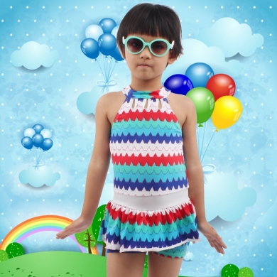 8-12T Children Swimwear Daughter Beachwear Cute Girl Bathing Suits Toddler Teenage One Piece Swimsuit Kids Swim Wear