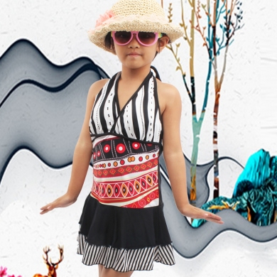 Teenage Girls Swimwear Wrap Kids Beachwear Cute Daughter Bathing Suits Children Swimsuit One Piece Dropshipping
