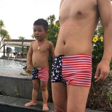 SWIMMART 2023 Family Swimsuit Parent Children Bathing Suits Father Son Swimwear Men Swim Shorts Kids Beachwear