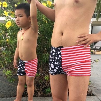 SWIMMART 2023 Family Swimsuit Parent Children Bathing Suits Father Son Swimwear Men Swim Shorts Kids Beachwear